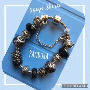 Chocolate/Silver Charm Bracelet